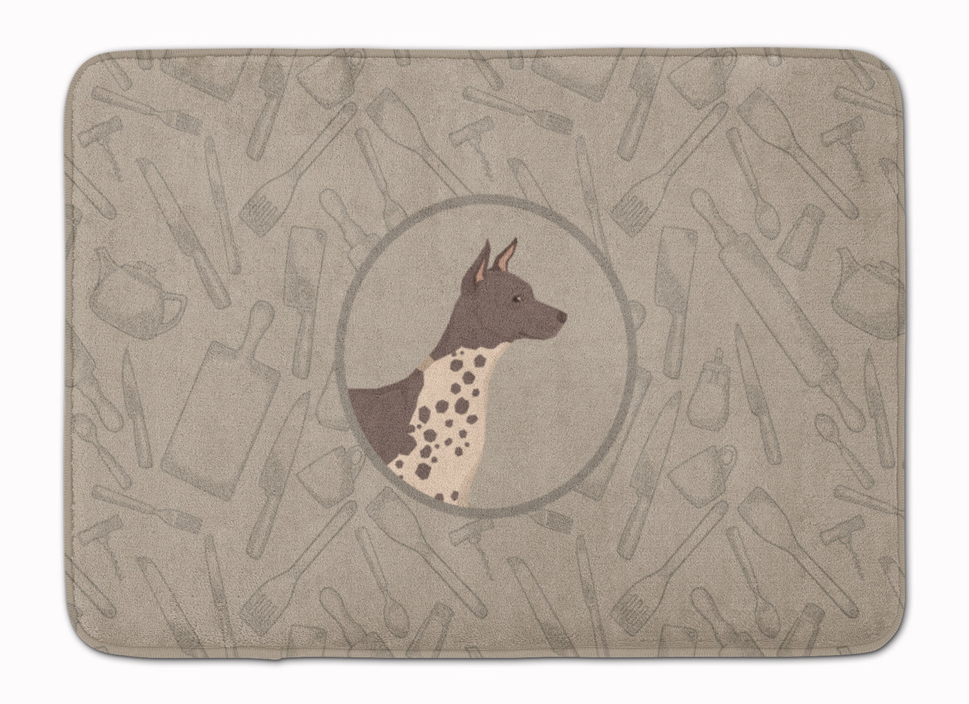 American Hairless Terrier In the Kitchen Machine Washable Memory Foam Mat CK2161RUG - the-store.com