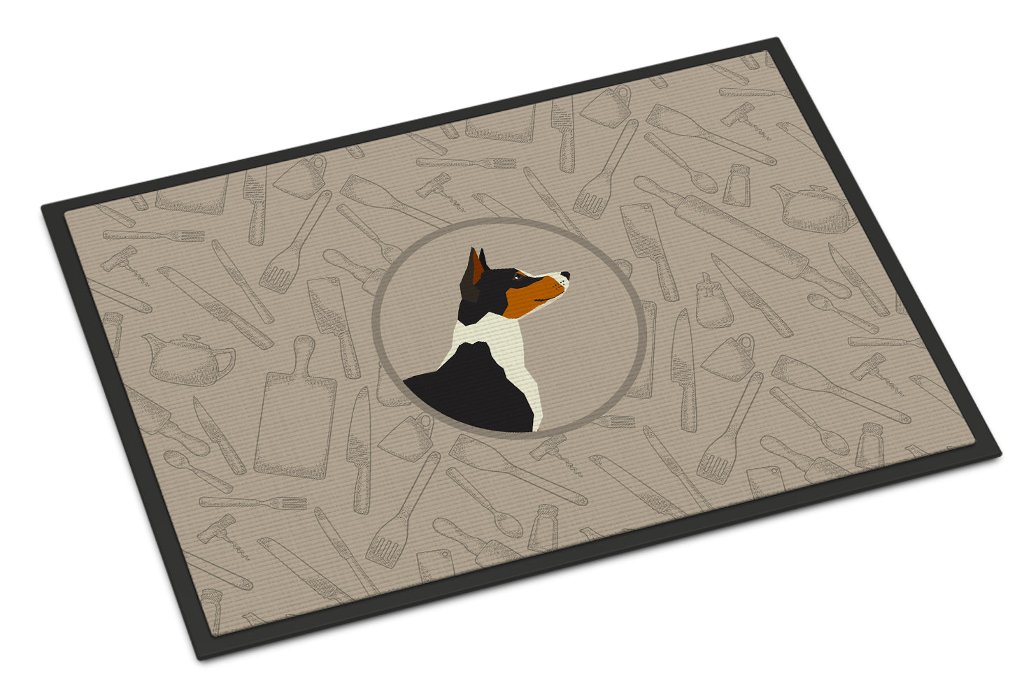 Basenji In the Kitchen Indoor or Outdoor Mat 18x27 CK2164MAT - the-store.com