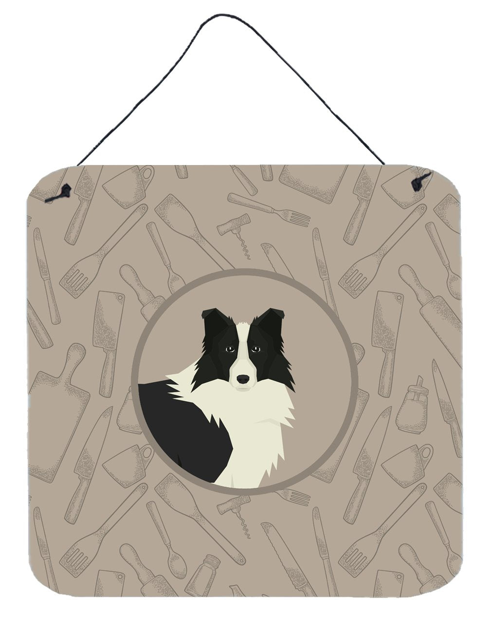 Border Collie In the Kitchen Wall or Door Hanging Prints CK2169DS66 by Caroline&#39;s Treasures
