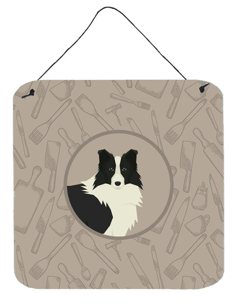 Border Collie In the Kitchen Wall or Door Hanging Prints CK2169DS66 by Caroline's Treasures