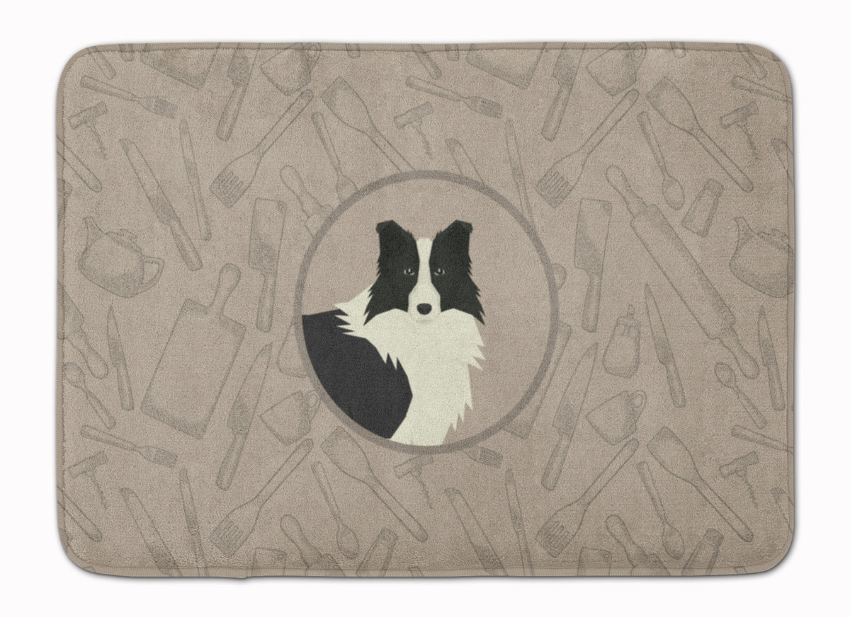 Border Collie In the Kitchen Machine Washable Memory Foam Mat CK2169RUG - the-store.com