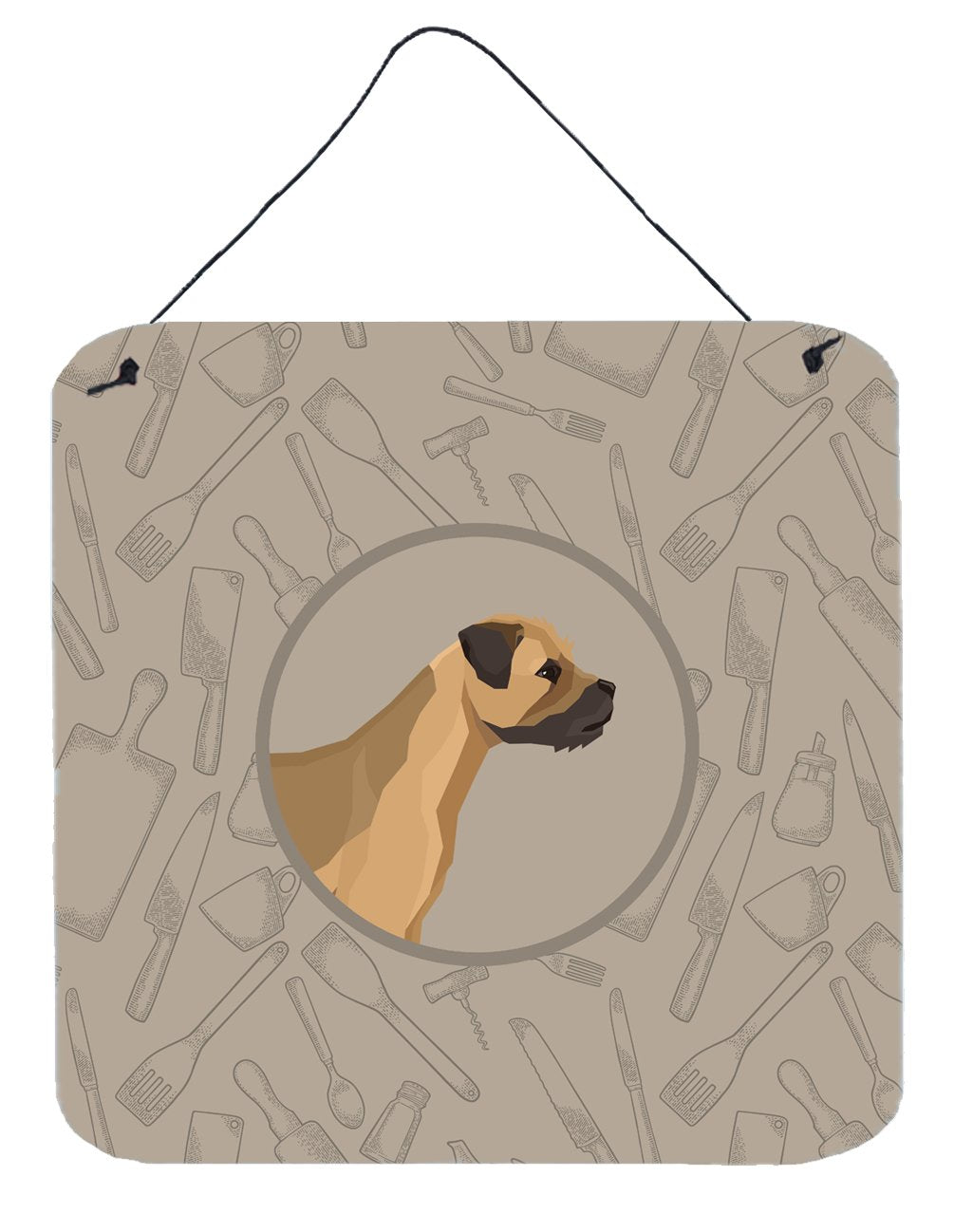 Border Terrier In the Kitchen Wall or Door Hanging Prints CK2170DS66 by Caroline&#39;s Treasures