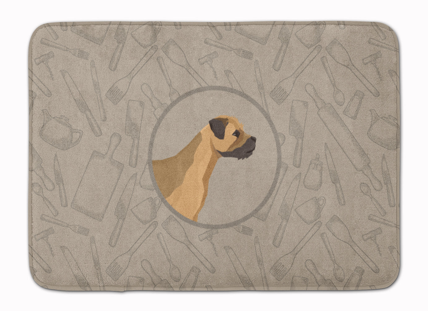 Border Terrier In the Kitchen Machine Washable Memory Foam Mat CK2170RUG - the-store.com
