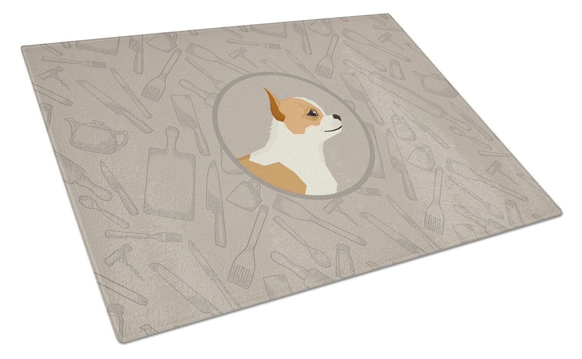 Chihuahua In the Kitchen Glass Cutting Board Large CK2177LCB by Caroline&#39;s Treasures