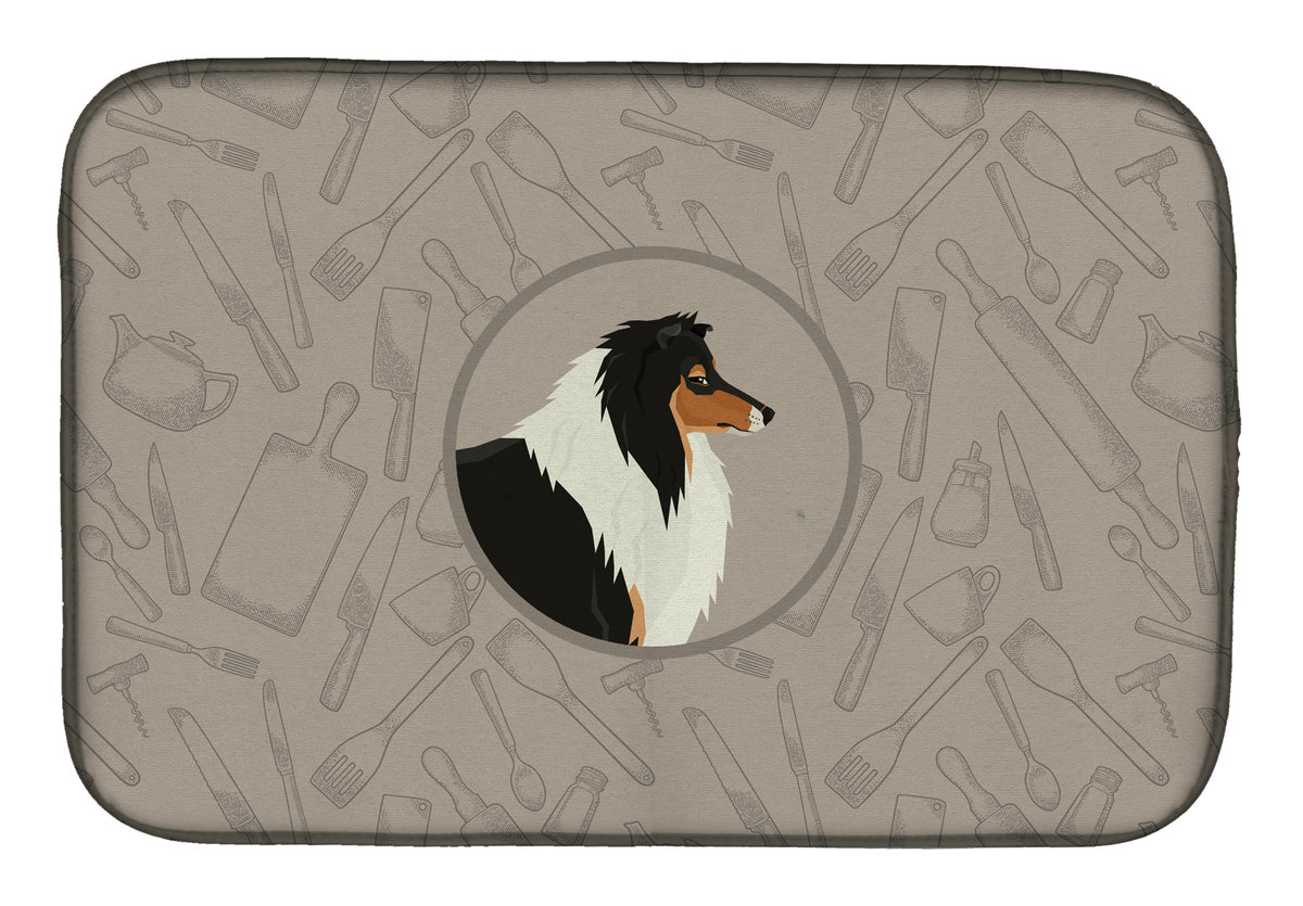 Collie In the Kitchen Dish Drying Mat CK2179DDM