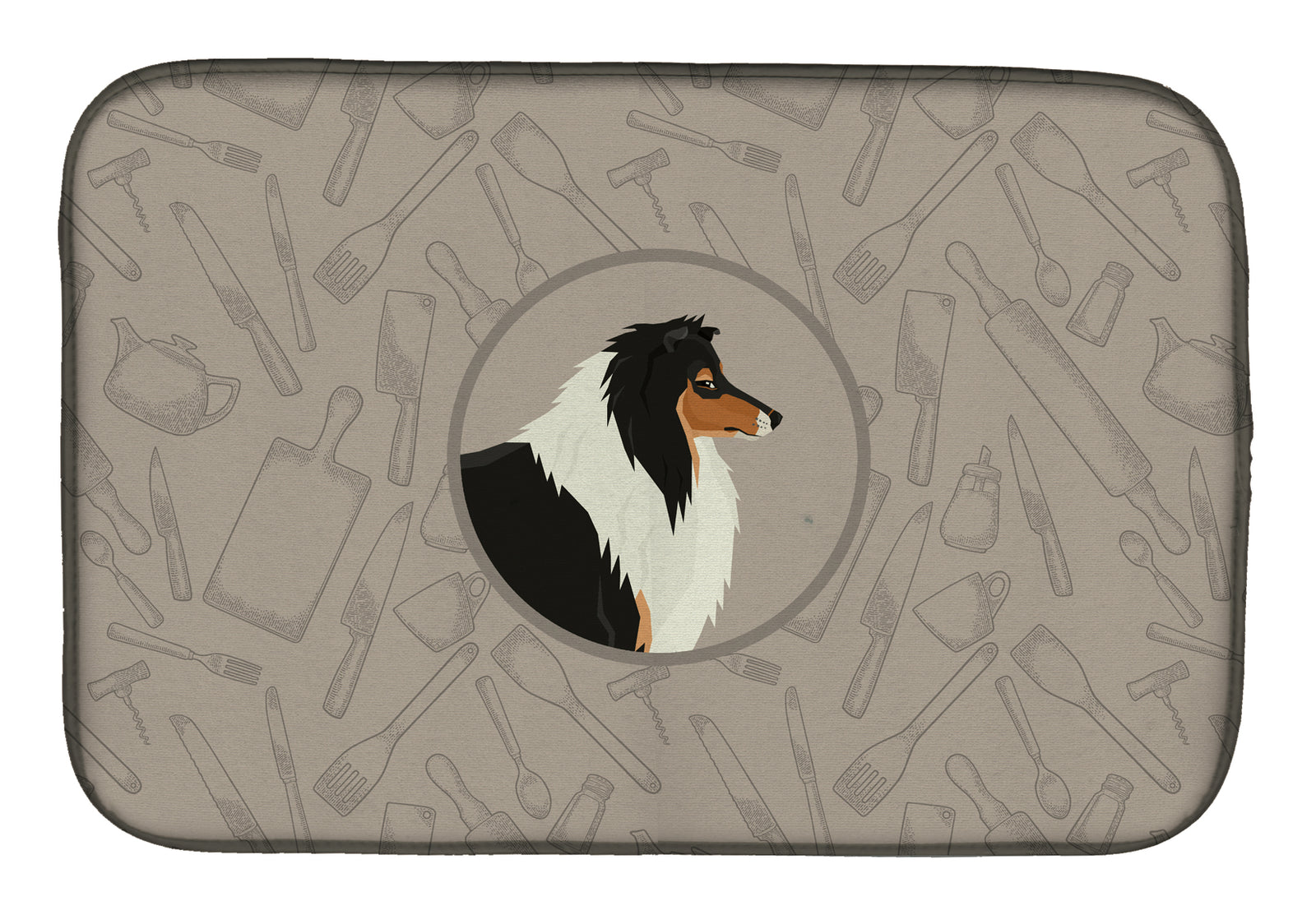 Collie In the Kitchen Dish Drying Mat CK2179DDM  the-store.com.