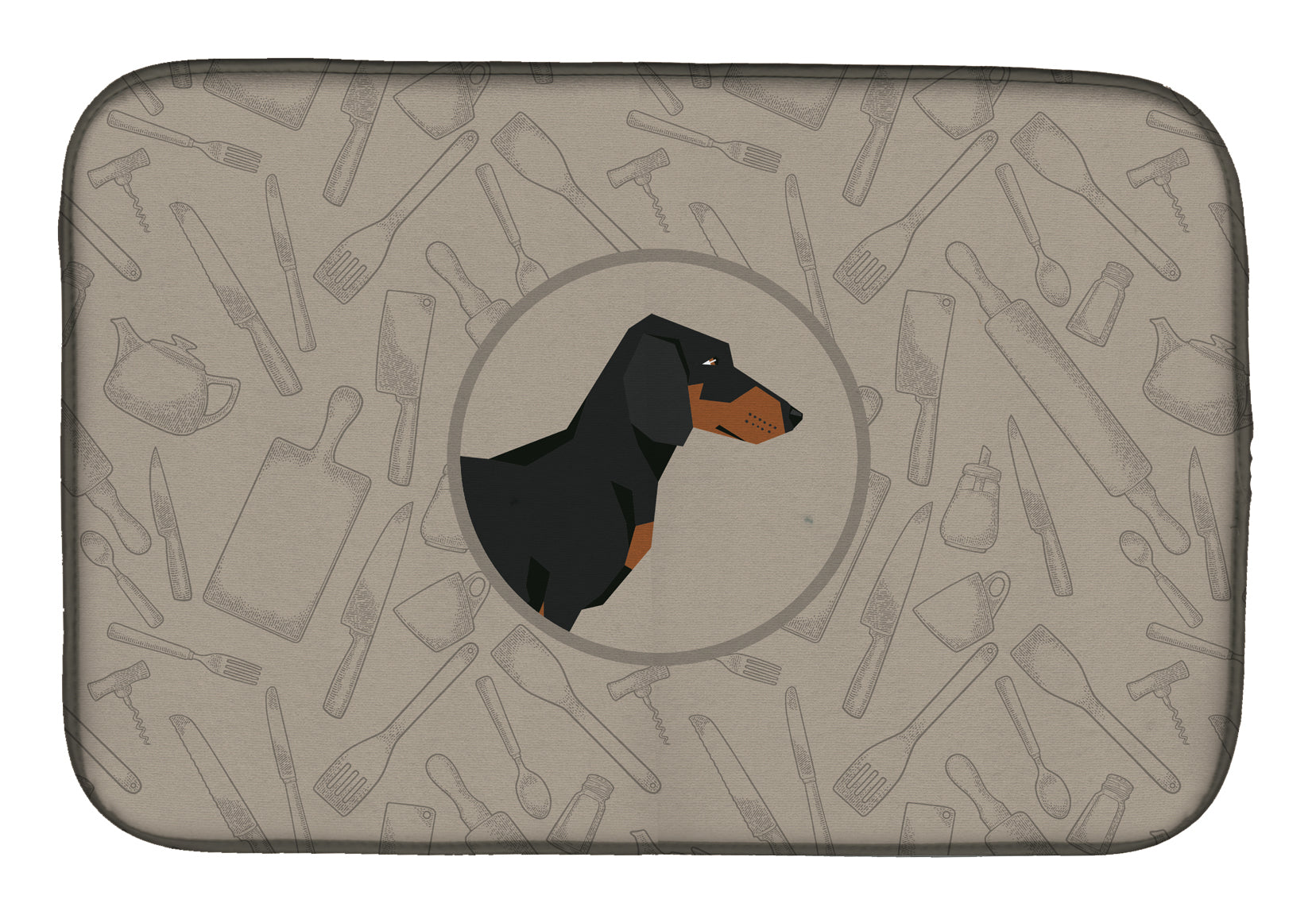 Dachshund In the Kitchen Dish Drying Mat CK2180DDM  the-store.com.