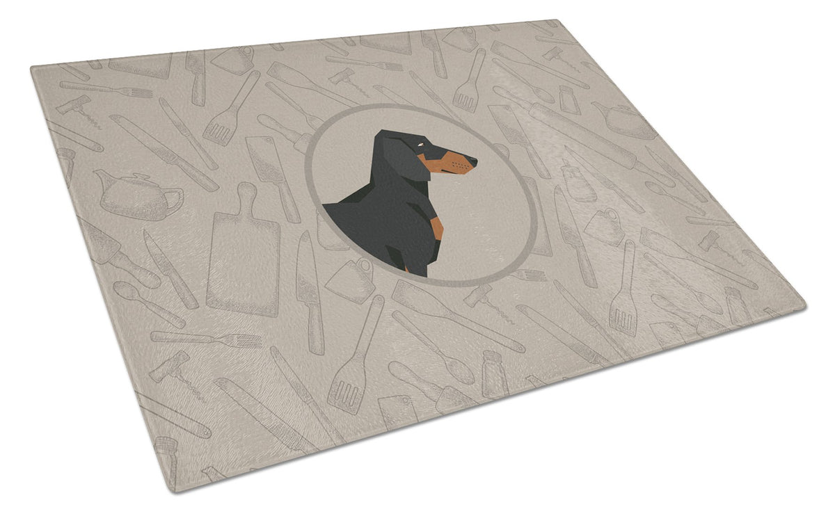 Dachshund In the Kitchen Glass Cutting Board Large CK2180LCB by Caroline&#39;s Treasures