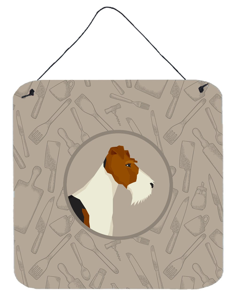 Fox Terrier In the Kitchen Wall or Door Hanging Prints CK2185DS66 by Caroline&#39;s Treasures
