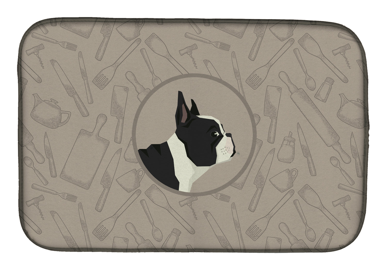French Bulldog In the Kitchen Dish Drying Mat CK2186DDM  the-store.com.