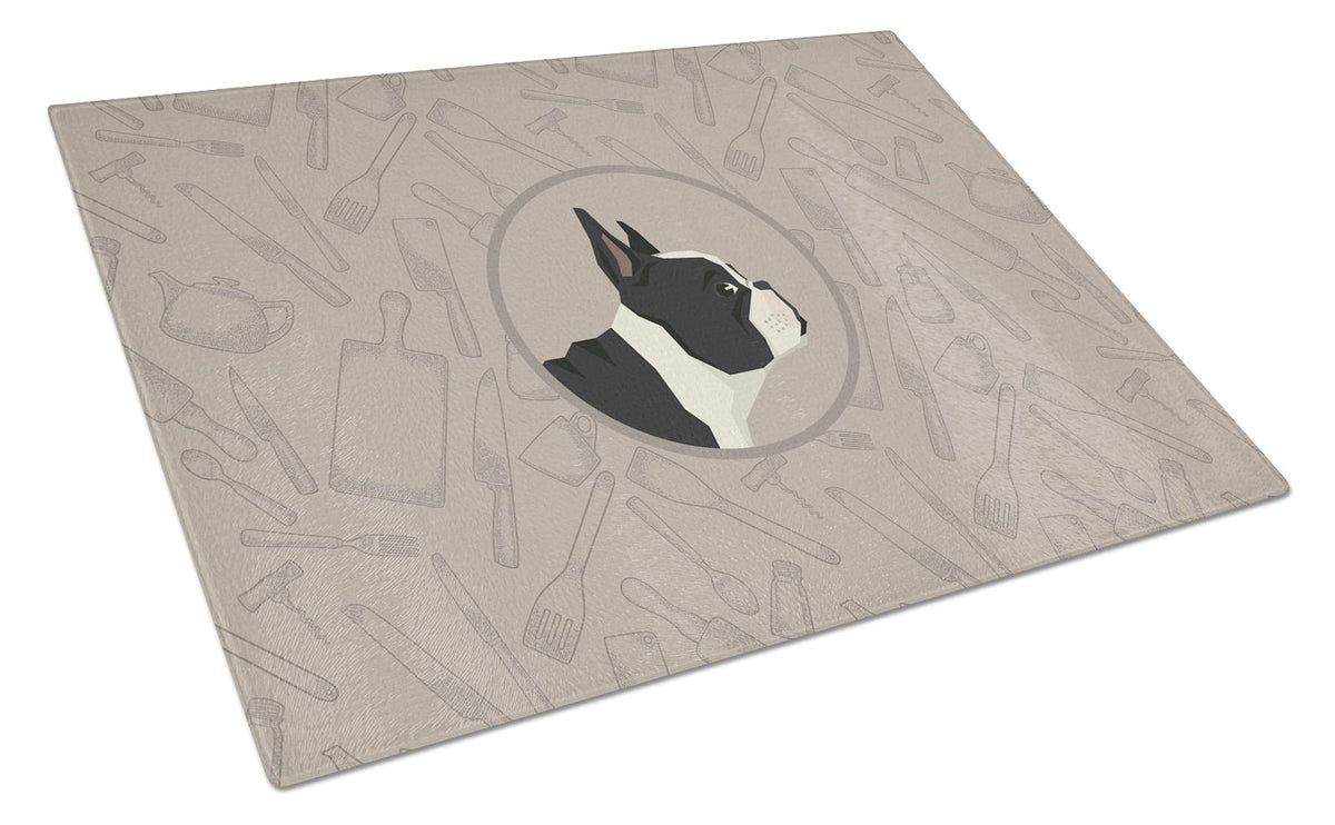 French Bulldog In the Kitchen Glass Cutting Board Large CK2186LCB by Caroline&#39;s Treasures