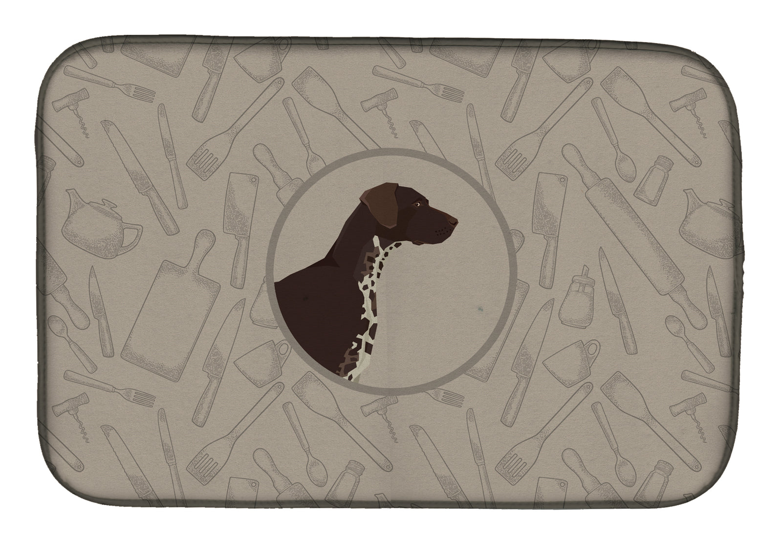 German Shorthaired Pointer In the Kitchen Dish Drying Mat CK2188DDM  the-store.com.