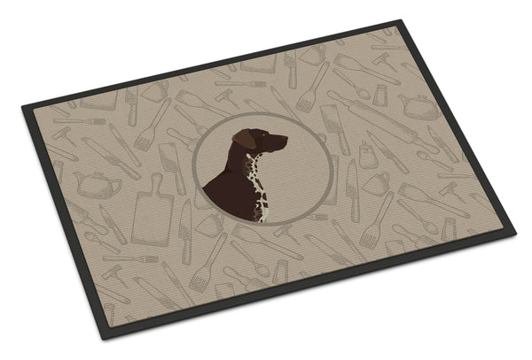 German Shorthaired Pointer In the Kitchen Indoor or Outdoor Mat 18x27 CK2188MAT - the-store.com