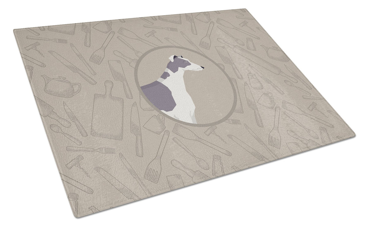 Greyhound In the Kitchen Glass Cutting Board Large CK2190LCB by Caroline&#39;s Treasures