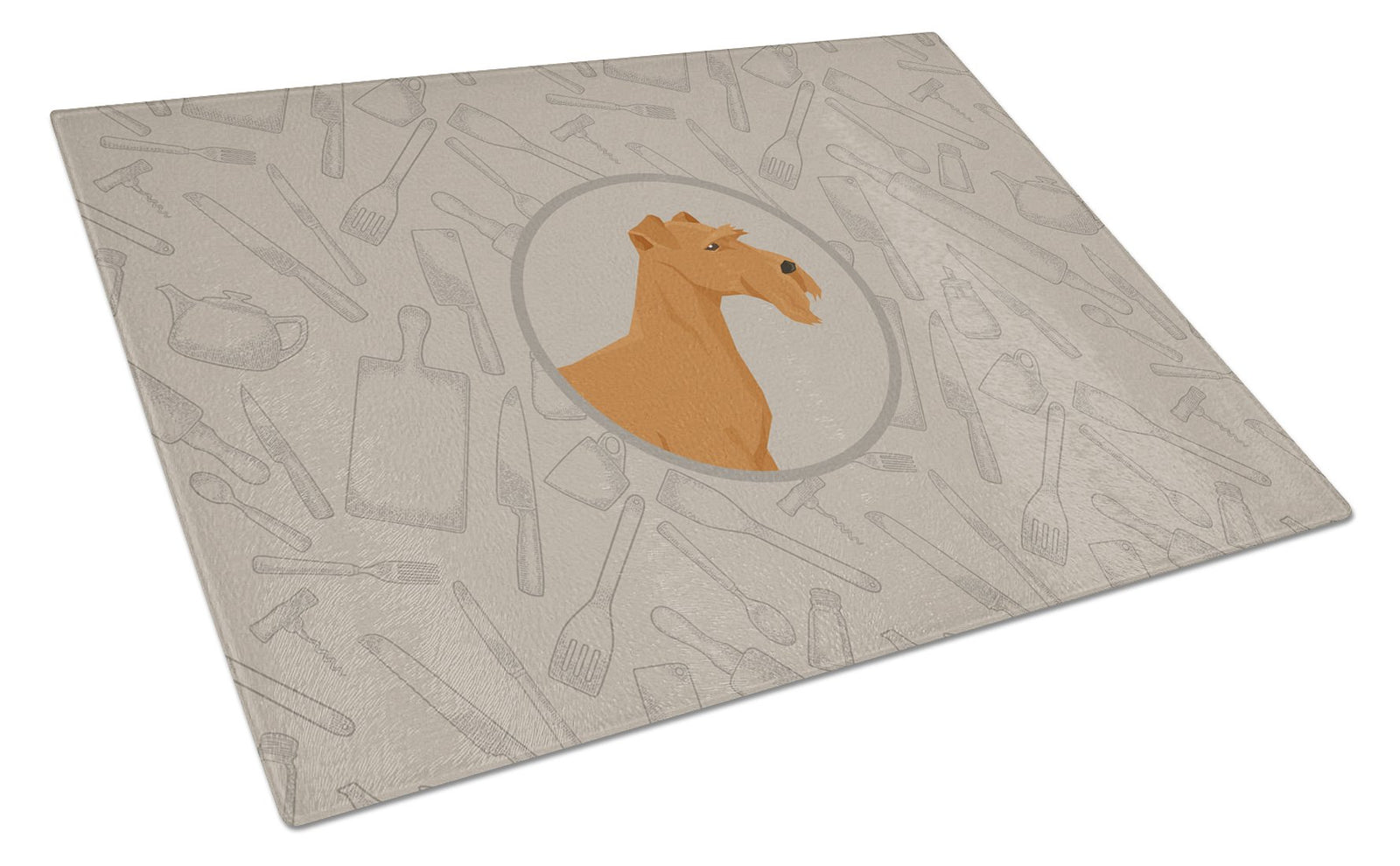 Irish Terrier In the Kitchen Glass Cutting Board Large CK2193LCB by Caroline's Treasures