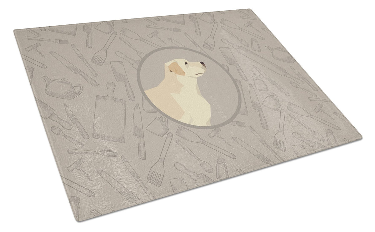 Labrador Retriever In the Kitchen Glass Cutting Board Large CK2196LCB by Caroline&#39;s Treasures
