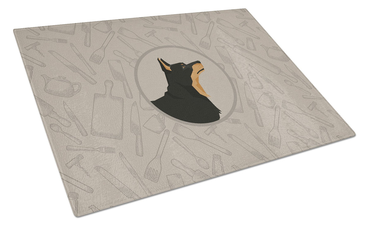 Lancashire Terrier In the Kitchen Glass Cutting Board Large CK2197LCB by Caroline&#39;s Treasures