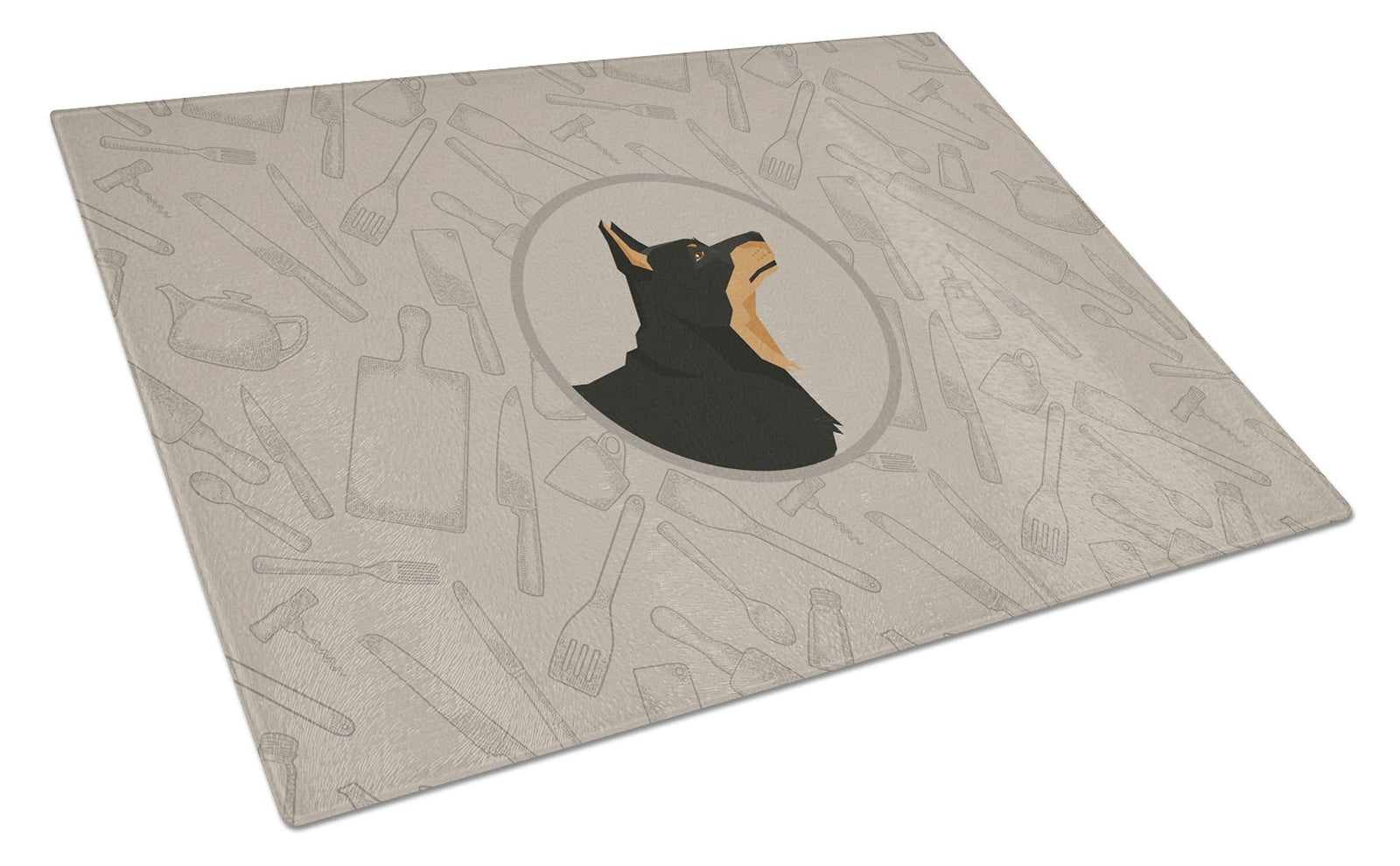 Lancashire Terrier In the Kitchen Glass Cutting Board Large CK2197LCB by Caroline's Treasures