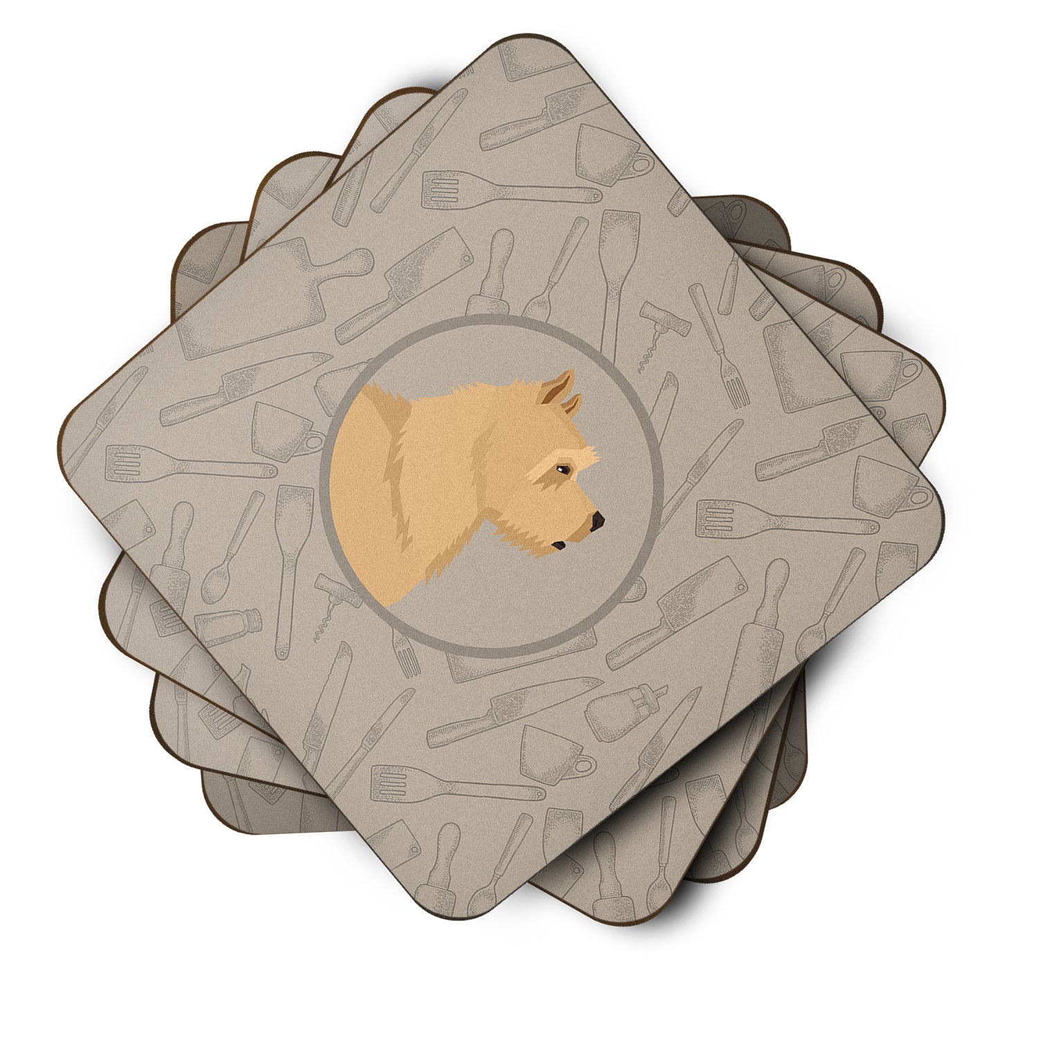 Norwich Terrier In the Kitchen Foam Coaster Set of 4 CK2198FC - the-store.com