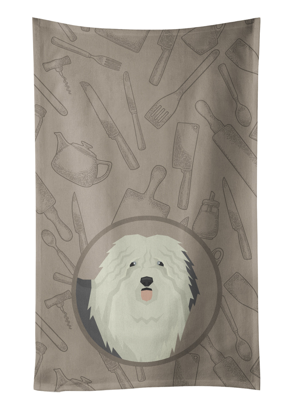Old English Sheepdog In the Kitchen Kitchen Towel CK2199KTWL - the-store.com