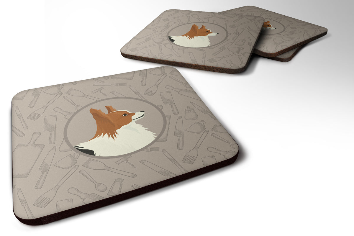 Papillon In the Kitchen Foam Coaster Set of 4 CK2200FC - the-store.com
