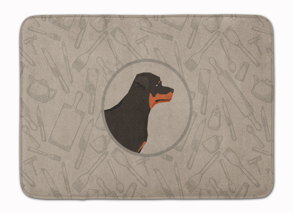Rottweiler In the Kitchen Machine Washable Memory Foam Mat CK2205RUG - the-store.com