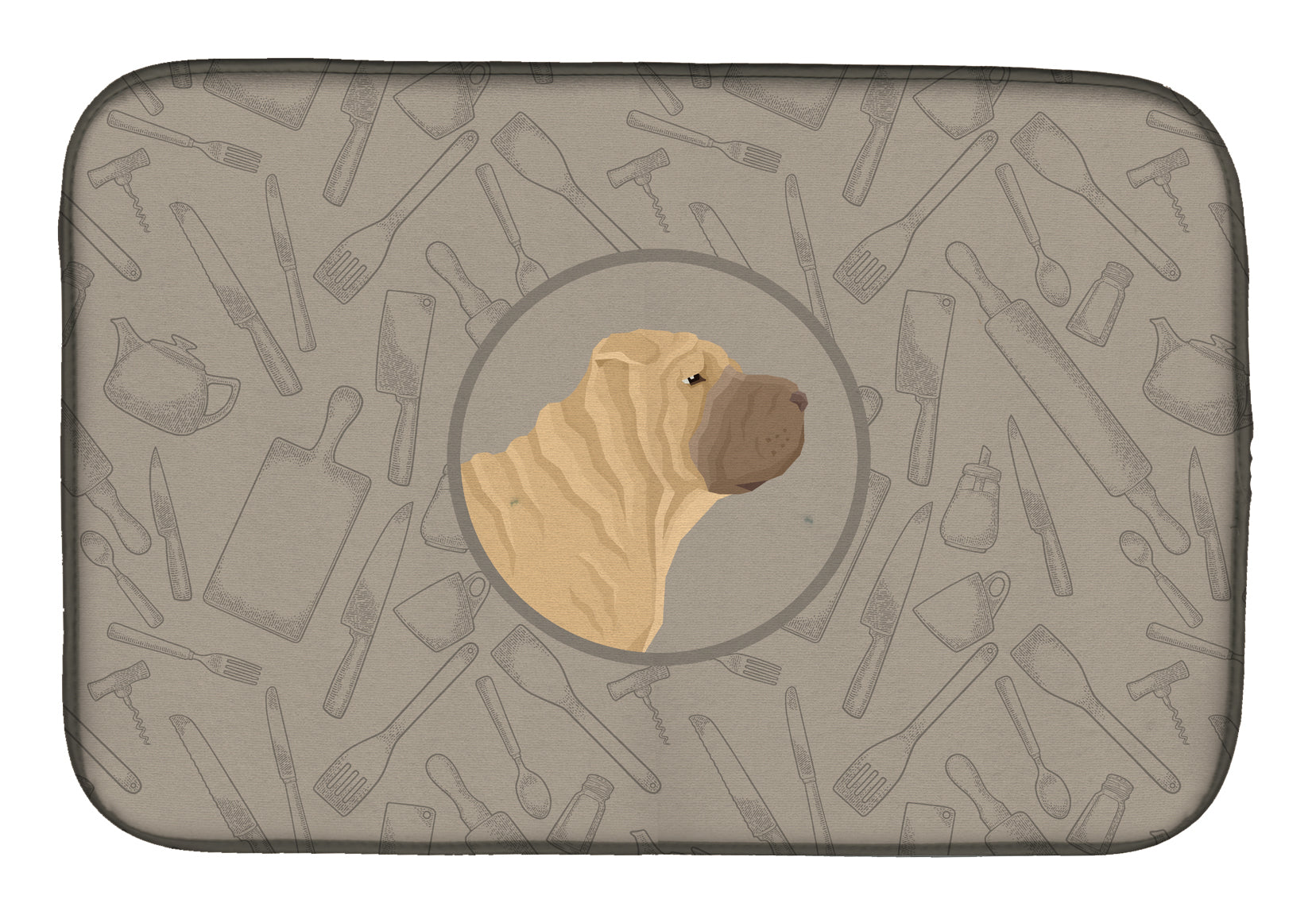 Shar Pei In the Kitchen Dish Drying Mat CK2209DDM  the-store.com.