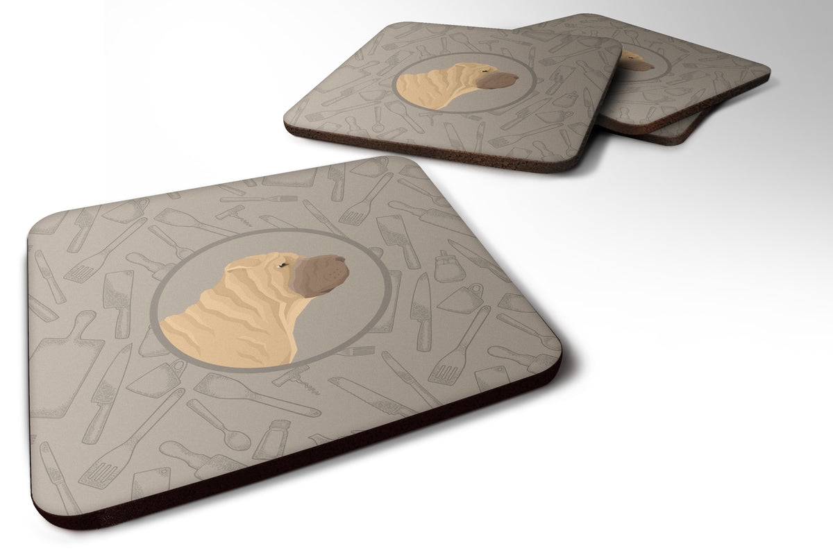 Shar Pei In the Kitchen Foam Coaster Set of 4 CK2209FC - the-store.com