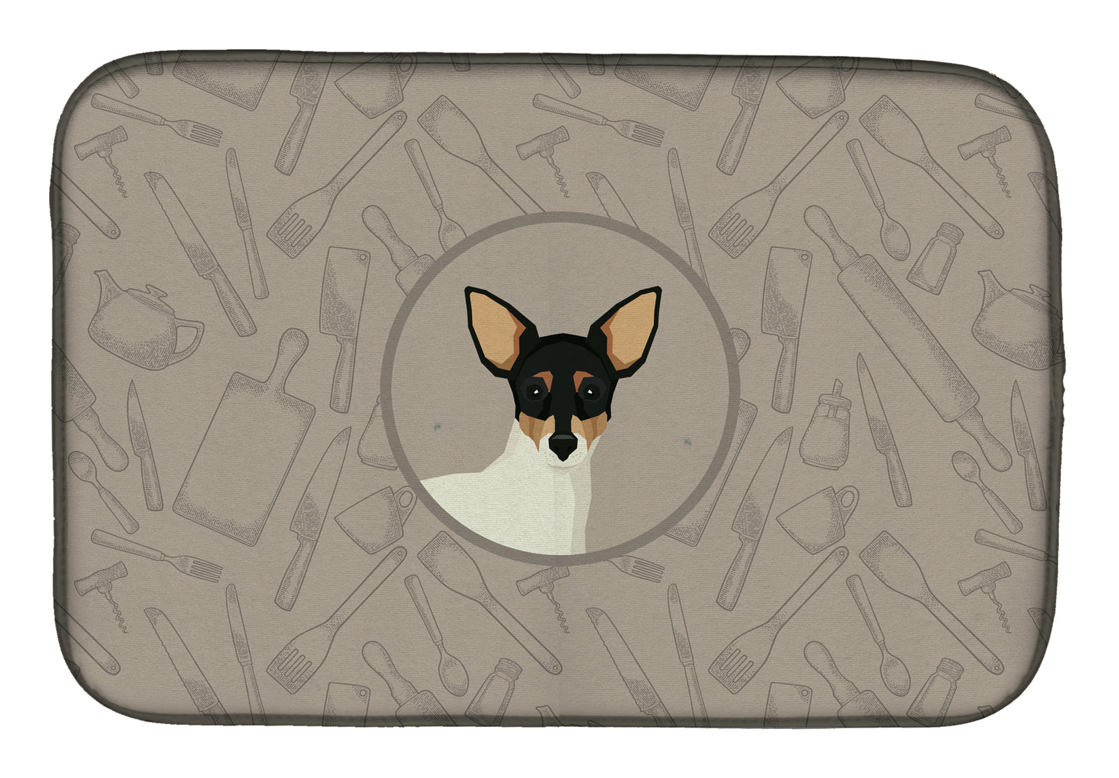 Toy Fox Terrier In the Kitchen Dish Drying Mat CK2214DDM  the-store.com.