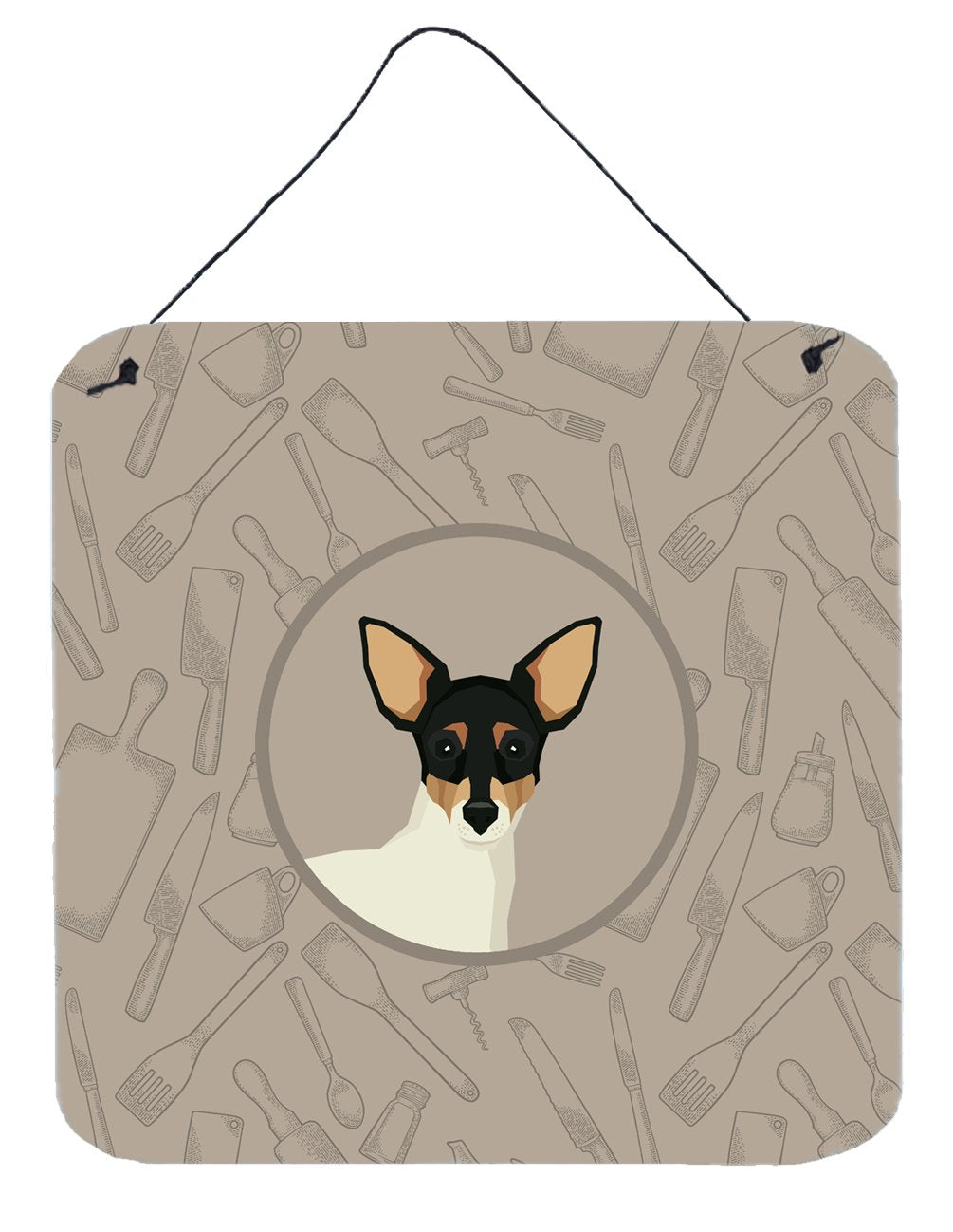 Toy Fox Terrier In the Kitchen Wall or Door Hanging Prints CK2214DS66 by Caroline&#39;s Treasures