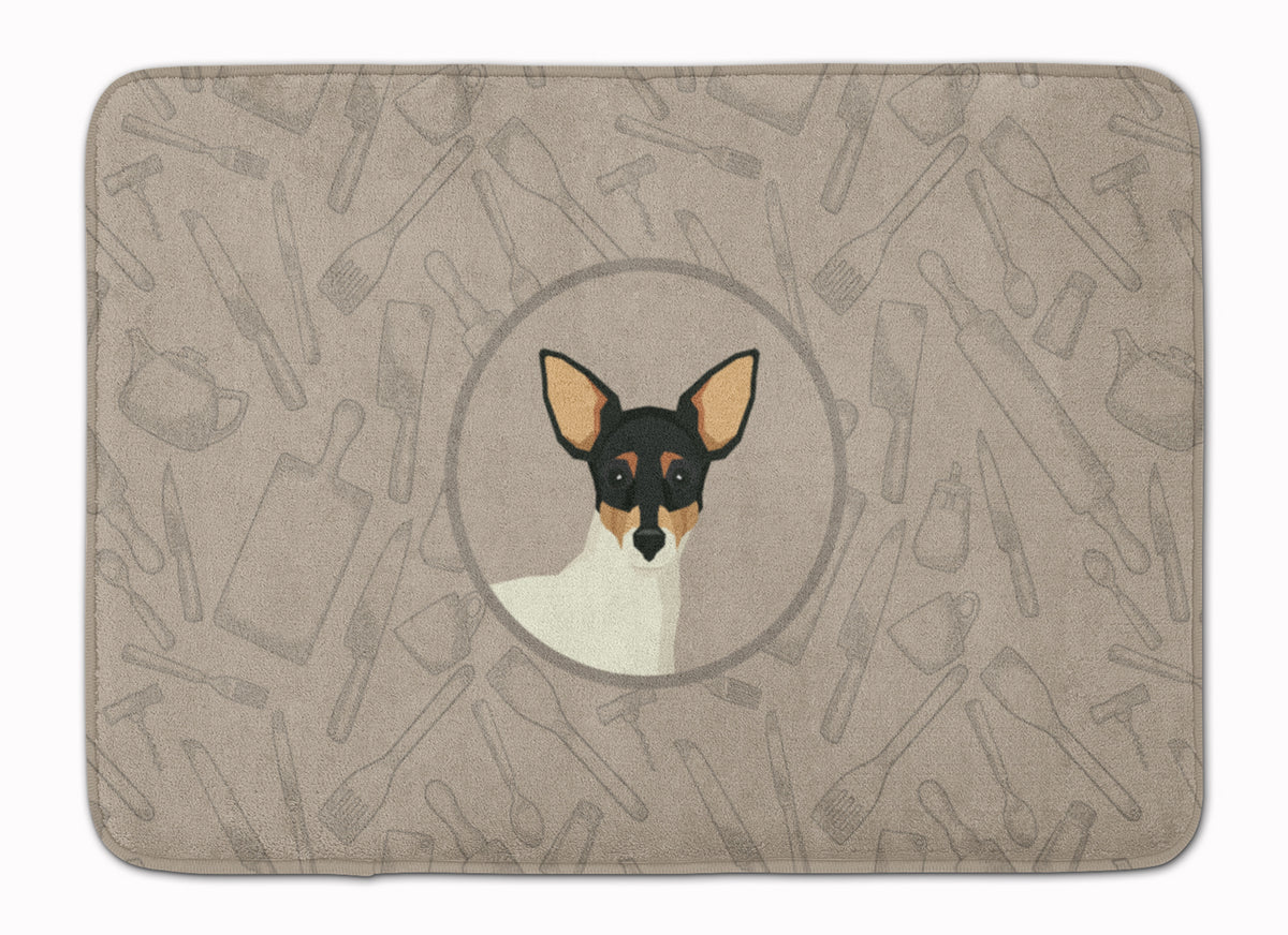 Toy Fox Terrier In the Kitchen Machine Washable Memory Foam Mat CK2214RUG - the-store.com