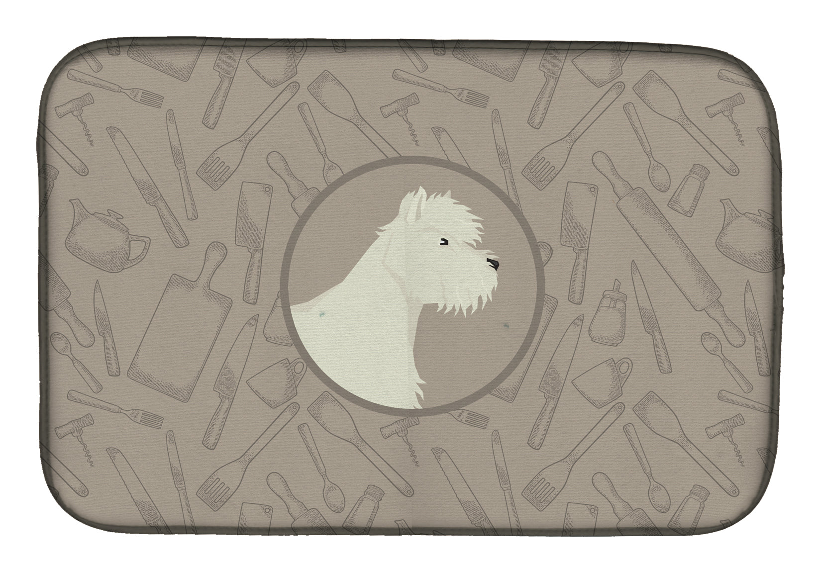 Westie In the Kitchen Dish Drying Mat CK2216DDM  the-store.com.