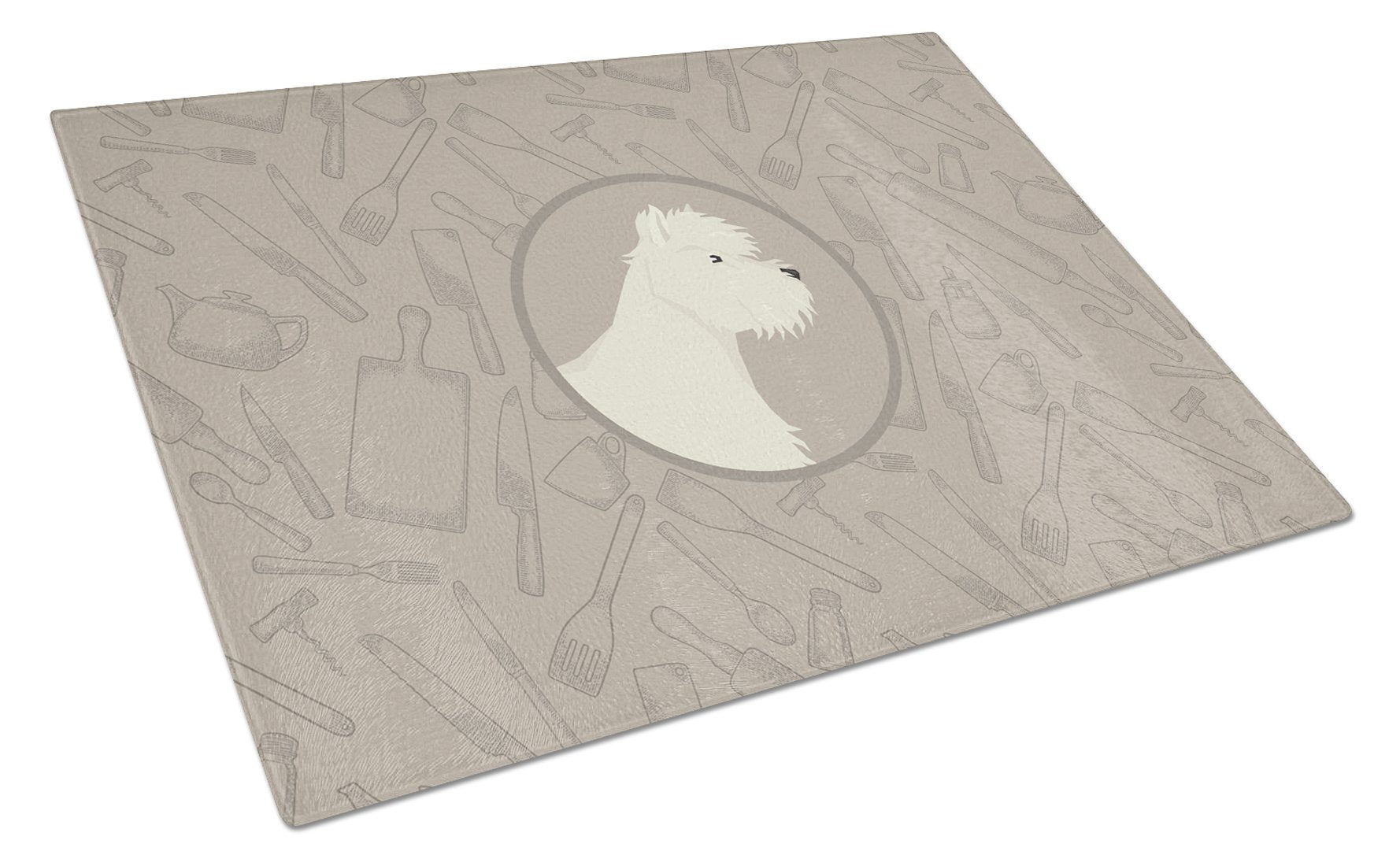 Westie In the Kitchen Glass Cutting Board Large CK2216LCB by Caroline's Treasures