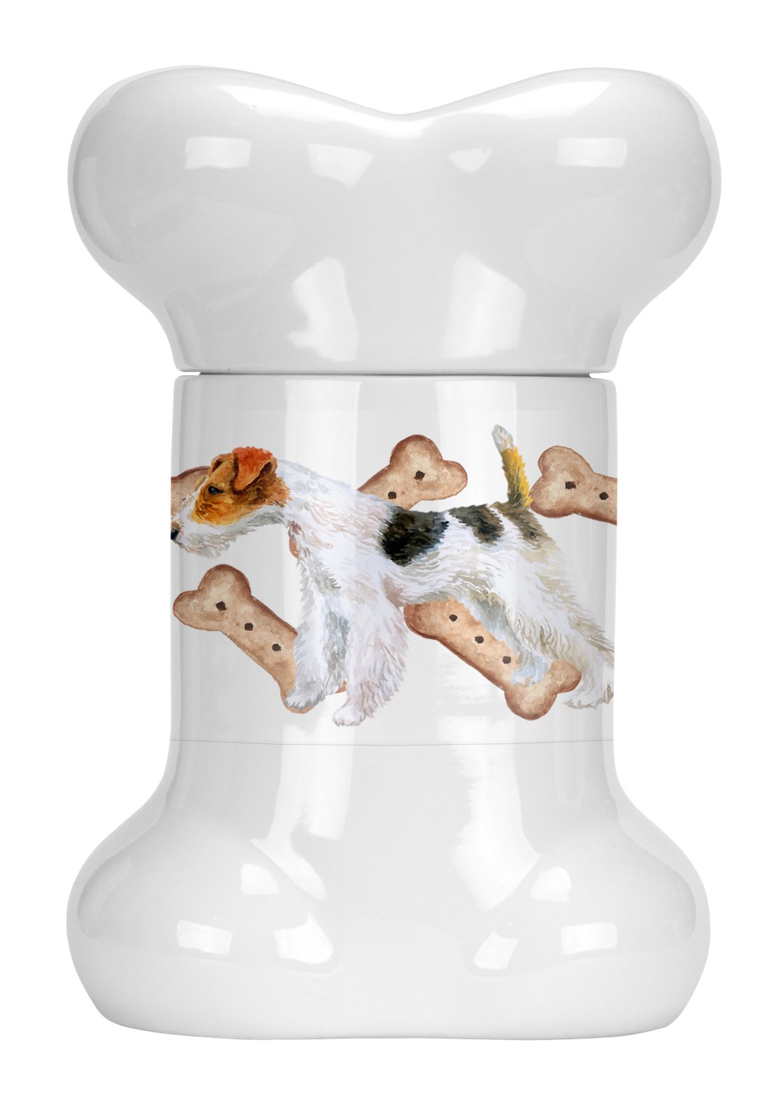 Fox Terrier Bone Shaped Treat Jar CK2230BSTJ by Caroline&#39;s Treasures