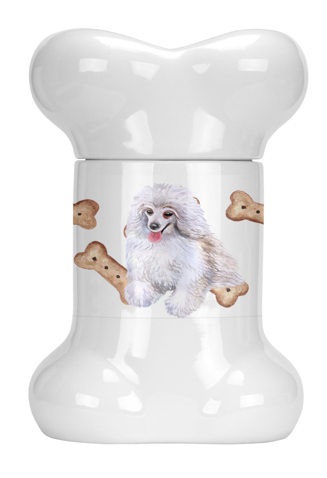 Medium White Poodle Bone Shaped Treat Jar CK2263BSTJ by Caroline&#39;s Treasures