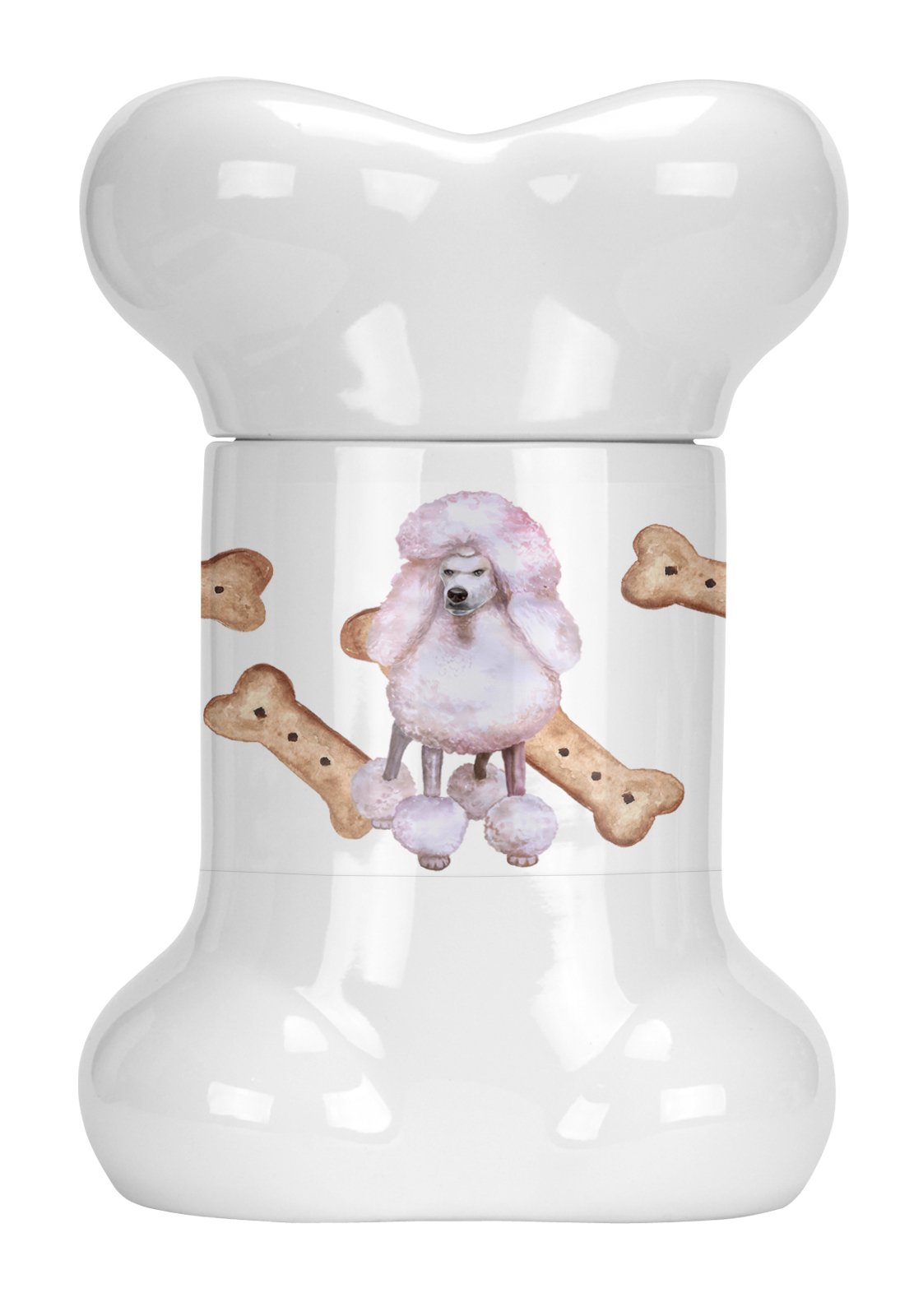 White Standard Poodle Bone Shaped Treat Jar CK2297BSTJ by Caroline&#39;s Treasures
