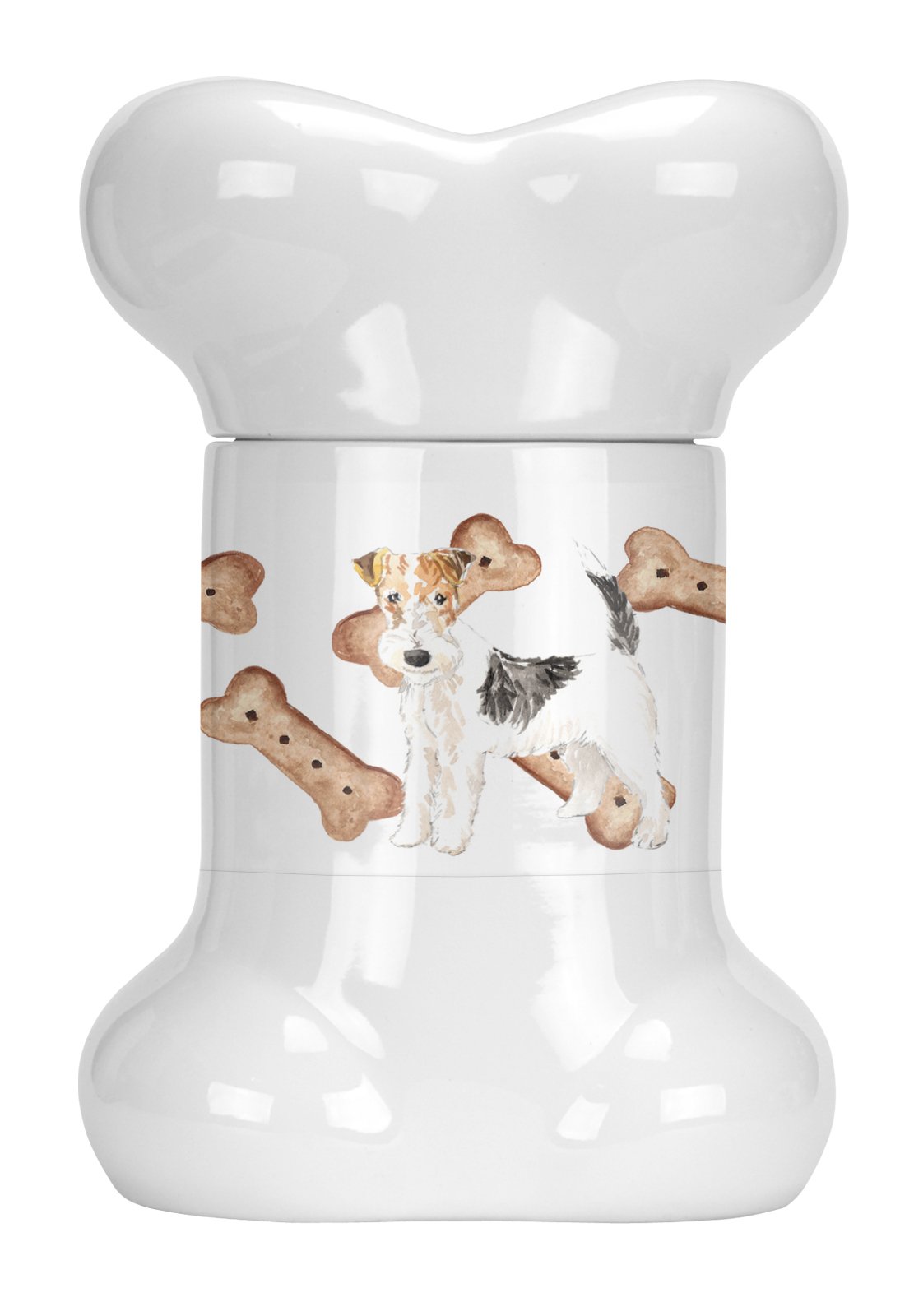 Fox Terrier Bone Shaped Treat Jar CK2339BSTJ by Caroline&#39;s Treasures