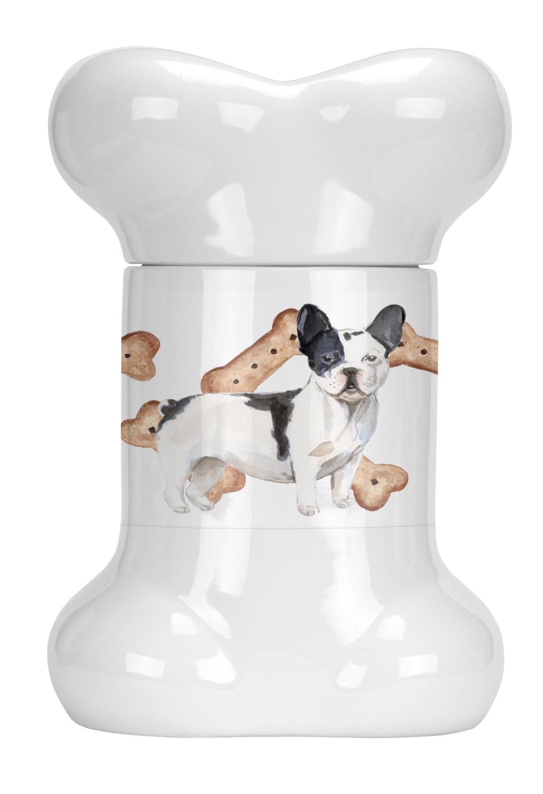 Black and White French Bulldog Bone Shaped Treat Jar CK2343BSTJ by Caroline&#39;s Treasures