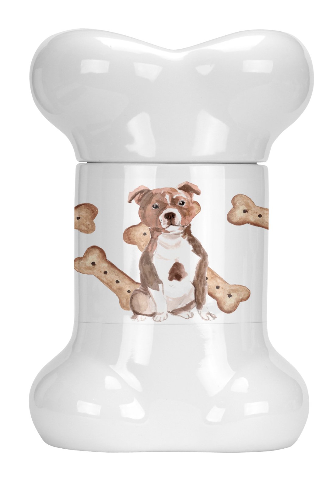 Staffordshire Bull Terrier Bone Shaped Treat Jar CK2363BSTJ by Caroline&#39;s Treasures