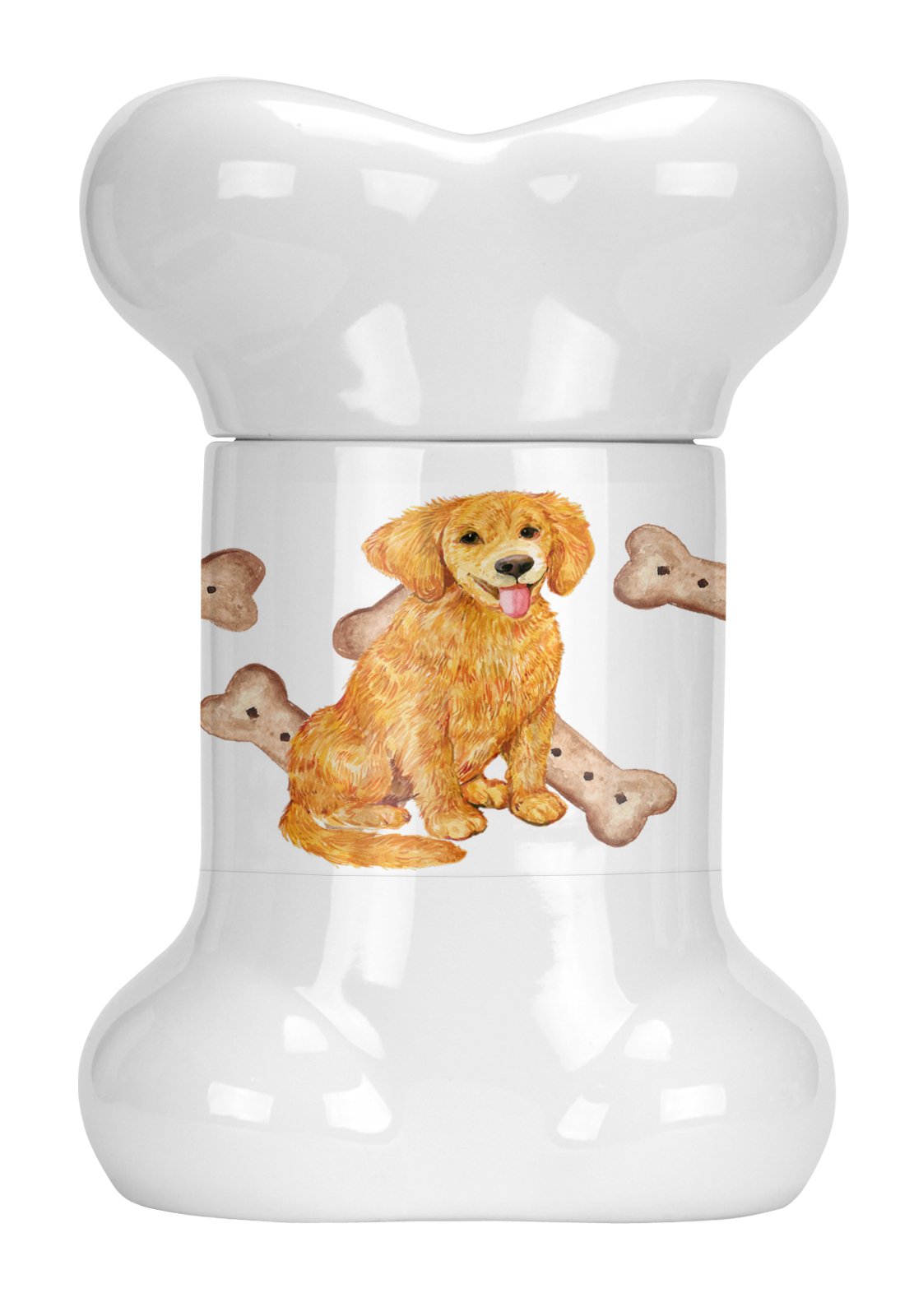 Golden Retriever Puppy Bone Shaped Treat Jar CK2373BSTJ by Caroline&#39;s Treasures
