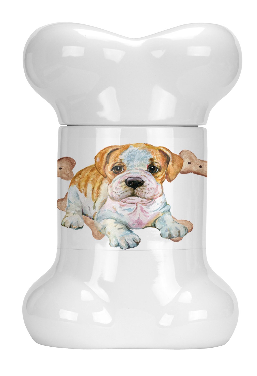 English Bulldog Puppy Bone Shaped Treat Jar CK2376BSTJ by Caroline&#39;s Treasures