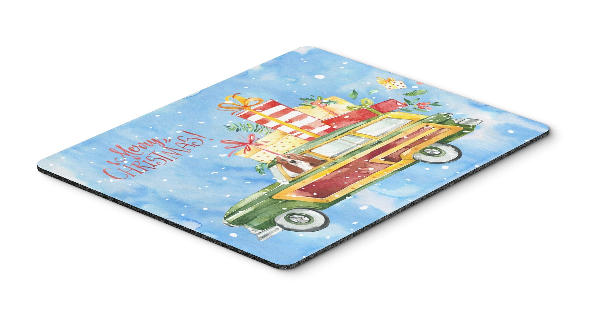 Merry Christmas Basset Hound Mouse Pad, Hot Pad or Trivet CK2393MP by Caroline's Treasures