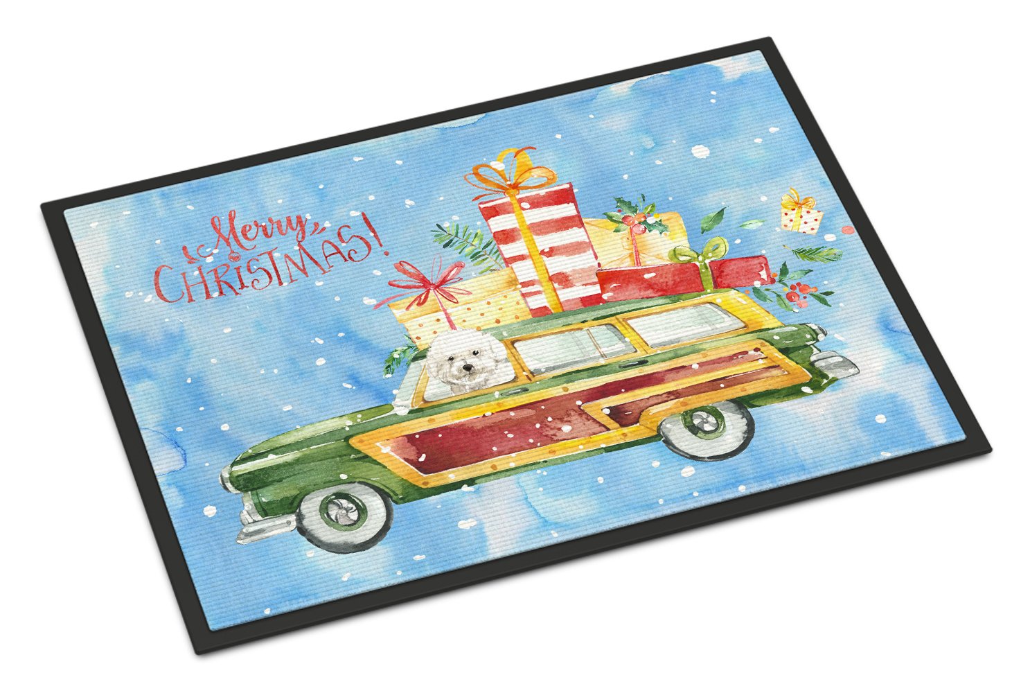 Merry Christmas Bichon Frisé Indoor or Outdoor Mat 24x36 CK2395JMAT by Caroline's Treasures