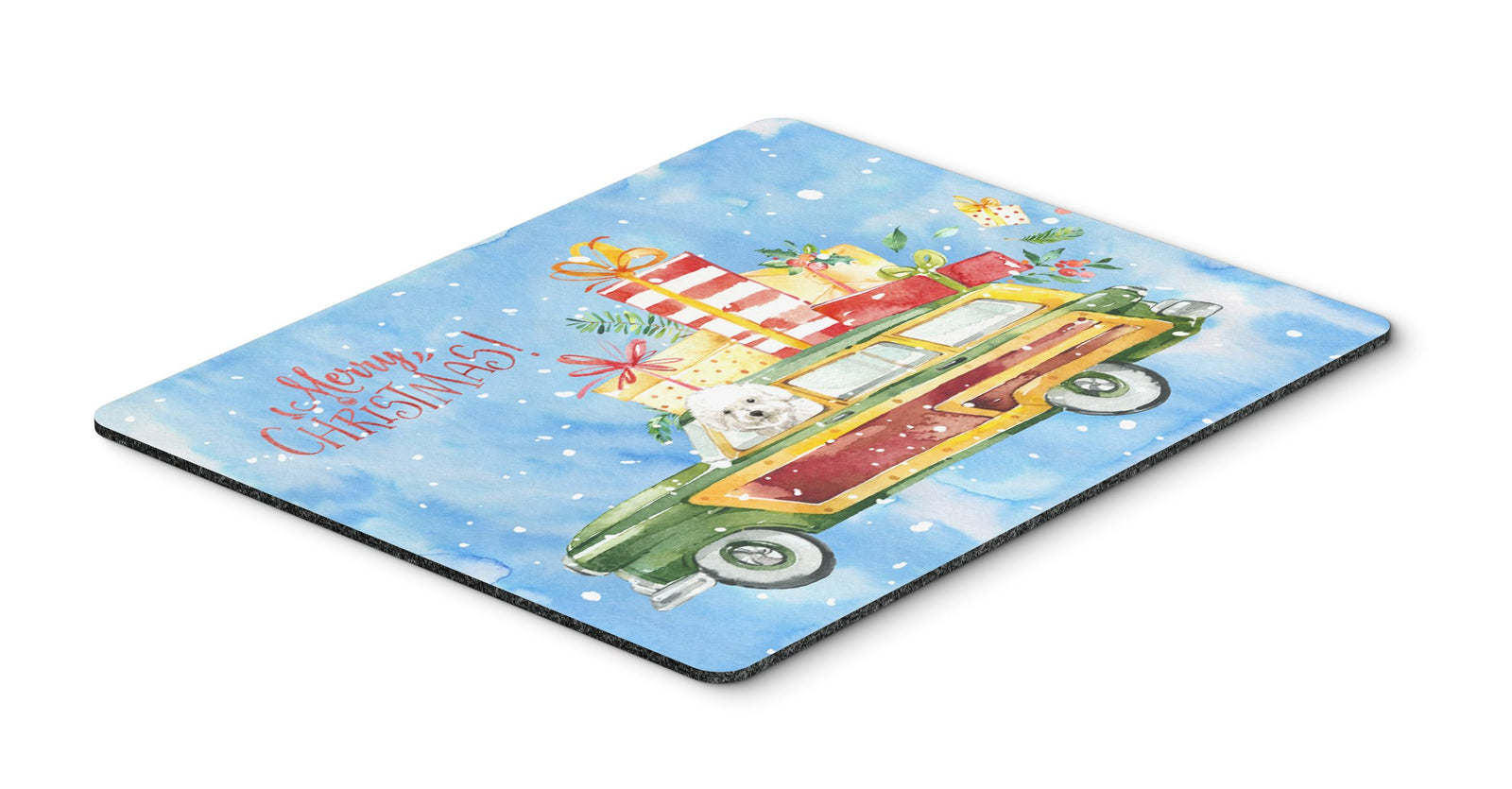 Merry Christmas Bichon Frisé Mouse Pad, Hot Pad or Trivet CK2395MP by Caroline's Treasures