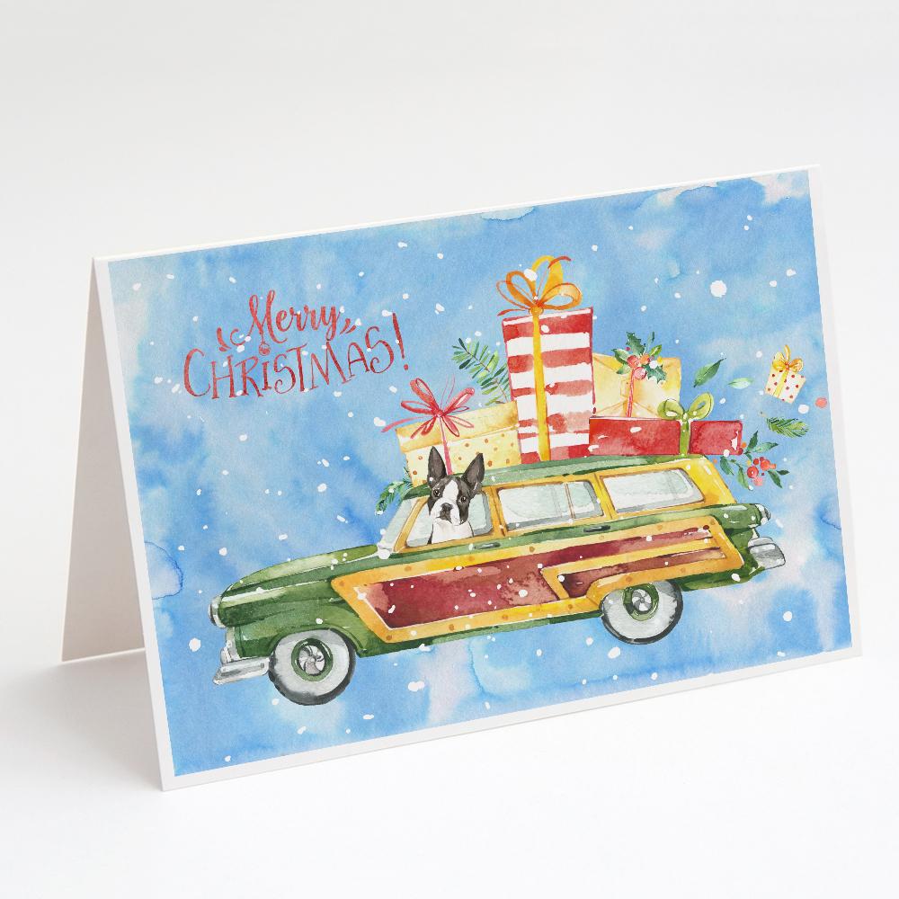 Buy this Merry Christmas Boston Terrier Greeting Cards and Envelopes Pack of 8