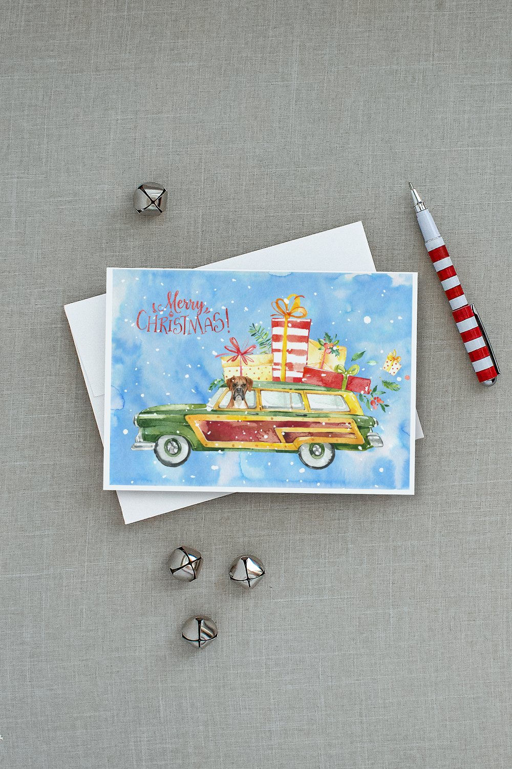 Merry Christmas Boxer Greeting Cards and Envelopes Pack of 8 - the-store.com