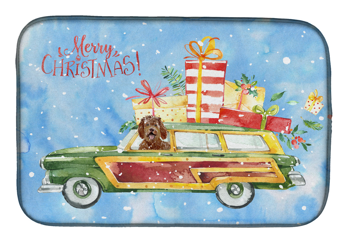 Merry Christmas Labradoodle Dish Drying Mat CK2411DDM  the-store.com.
