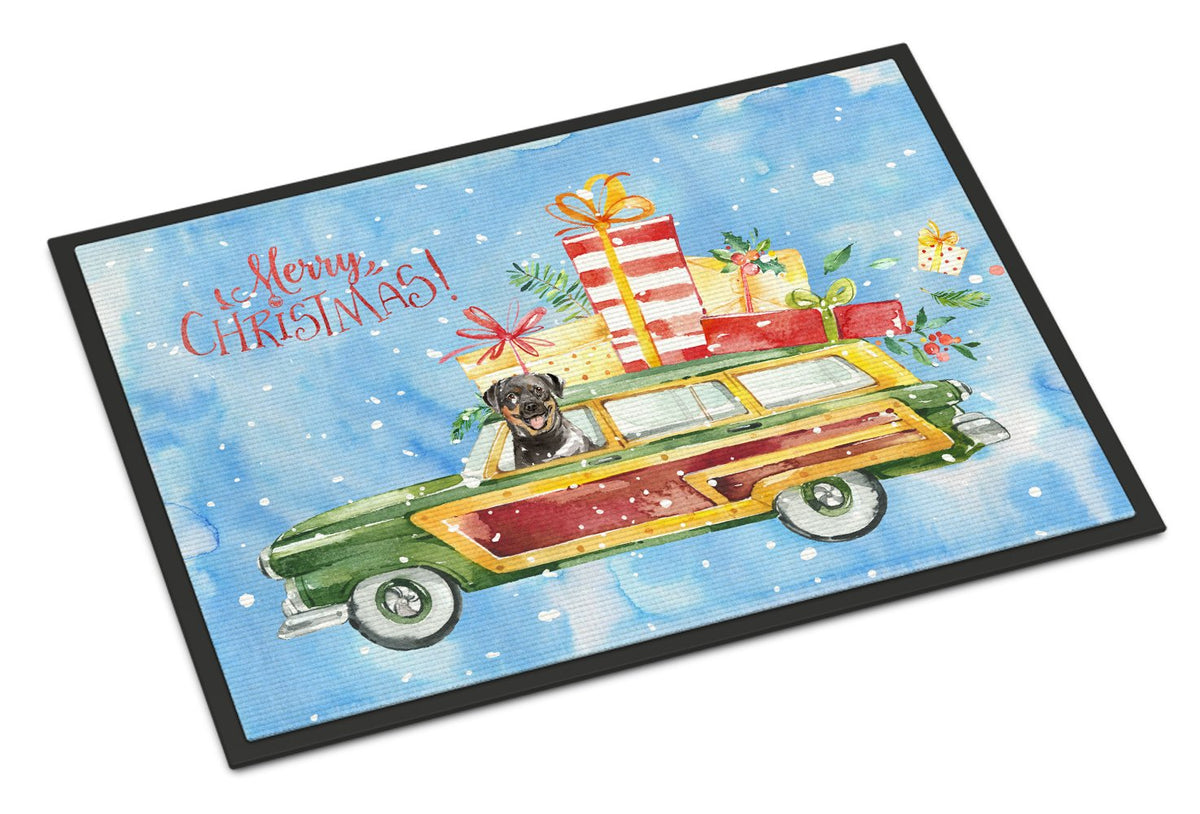 Merry Christmas Rottweiler Indoor or Outdoor Mat 24x36 CK2417JMAT by Caroline&#39;s Treasures