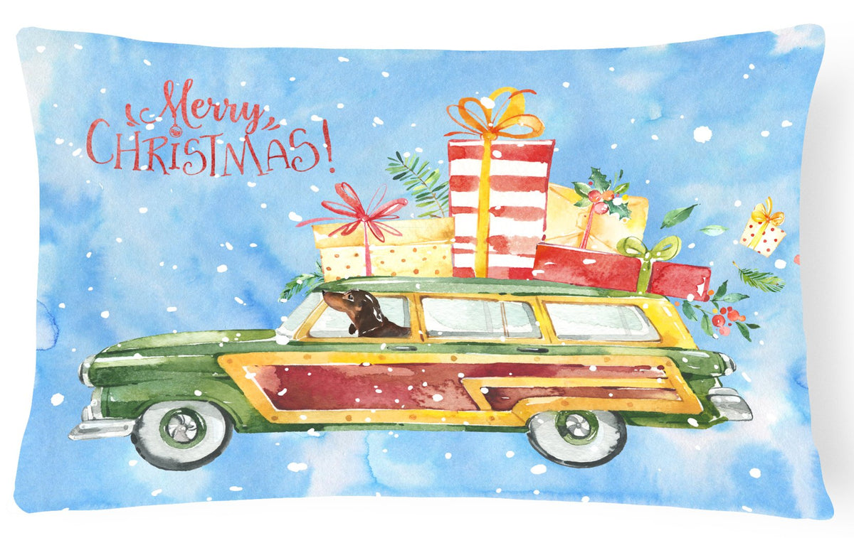 Merry Christmas Dachshund Canvas Fabric Decorative Pillow CK2443PW1216 by Caroline&#39;s Treasures