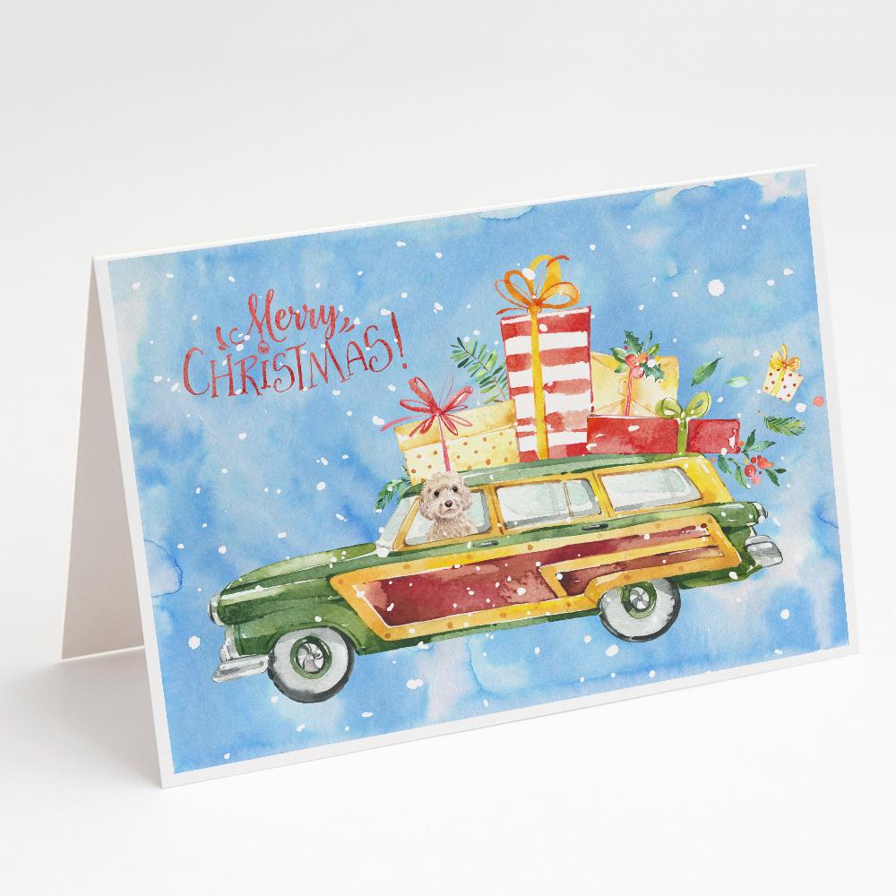 Buy this Merry Christmas Champagne Cockapoo Greeting Cards and Envelopes Pack of 8